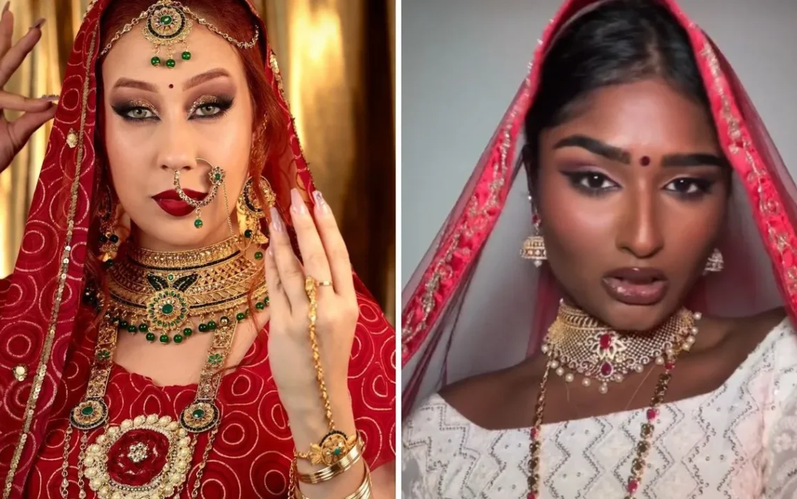Índio, Makeup, Asiático, Makeup;