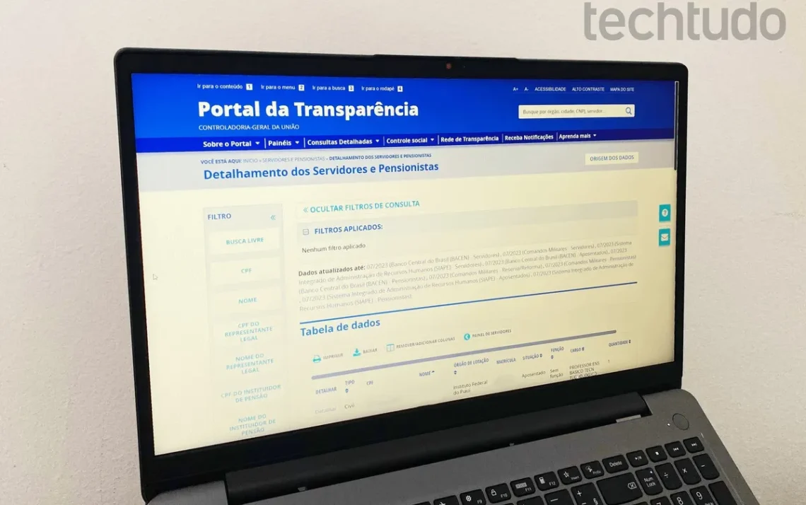 Portal da Transparência;